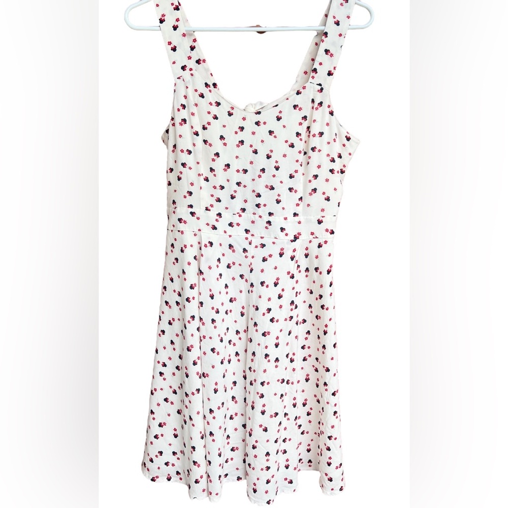 LC Lauren Conrad Disney Mouse Red Bow Print Open Back Womens Size 12 Med Dress